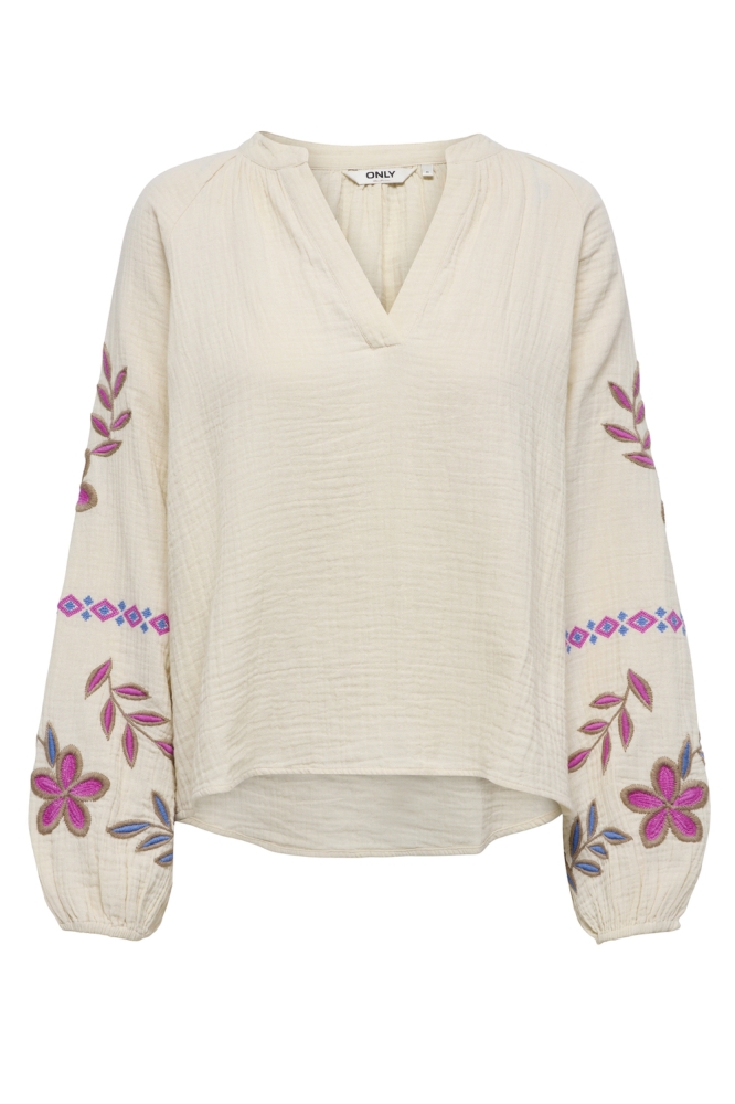 ONLBLAKE LIFE LS EMB SHIRT WVN 15355165 PUMICE STONE